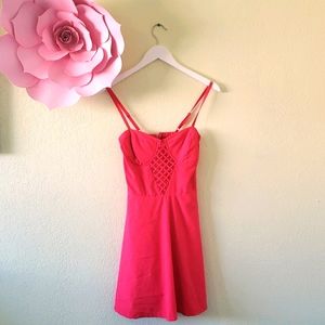 Sexy Hot Pink Skater Dress